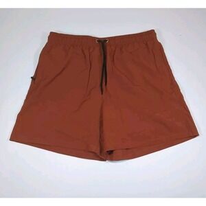 EUC Silkworld Elastic Waist Lined Zip Pockets Swim Trunks‎ Size Large Beach Surf